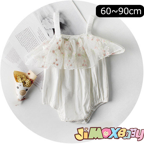 ★jimaxbaby福袋5点3680円★70cm/90cm ベビー服　ロンパース　オールインワン　サロベット　お花柄刺繍付き　ノースリーブ　半袖　夏　女の子　女の子らしい夏服　可愛い　シンプル