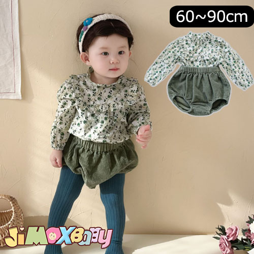 【即納】★jimaxbaby福袋5点5280円★80cm/90cm2点セット 半ズボン×シャツ 花柄 緑系 高襟 可愛い フレア 子供服 ブラウス ショートパンツ 半ズボン おしゃれ トップス+ボトムス コ一デュロイ 長袖 ベビー服 赤ちゃん服