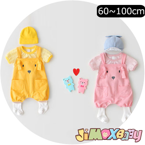 【即納】★jimaxbaby福袋5点3680円★「メール便送料無料」60cm/70cm/80cm/90cm/100cm ベビー服服 ロンパース 柔らかい サロペット イエロー ピンク 犬 夏 無地 ノースリーブ 男女兼用 女の子 男の子 ベビー服