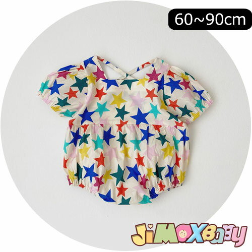 【即納】★jimaxbaby福袋5点3680円★ 90cm メール便送料無料 星柄のロンパース ベビー服 夏 合わせやすい ロンパース 星柄 ロンパース かわいい 柔らかい 半袖 夏 韓国子供服 女の子 ベビー服 清々しい