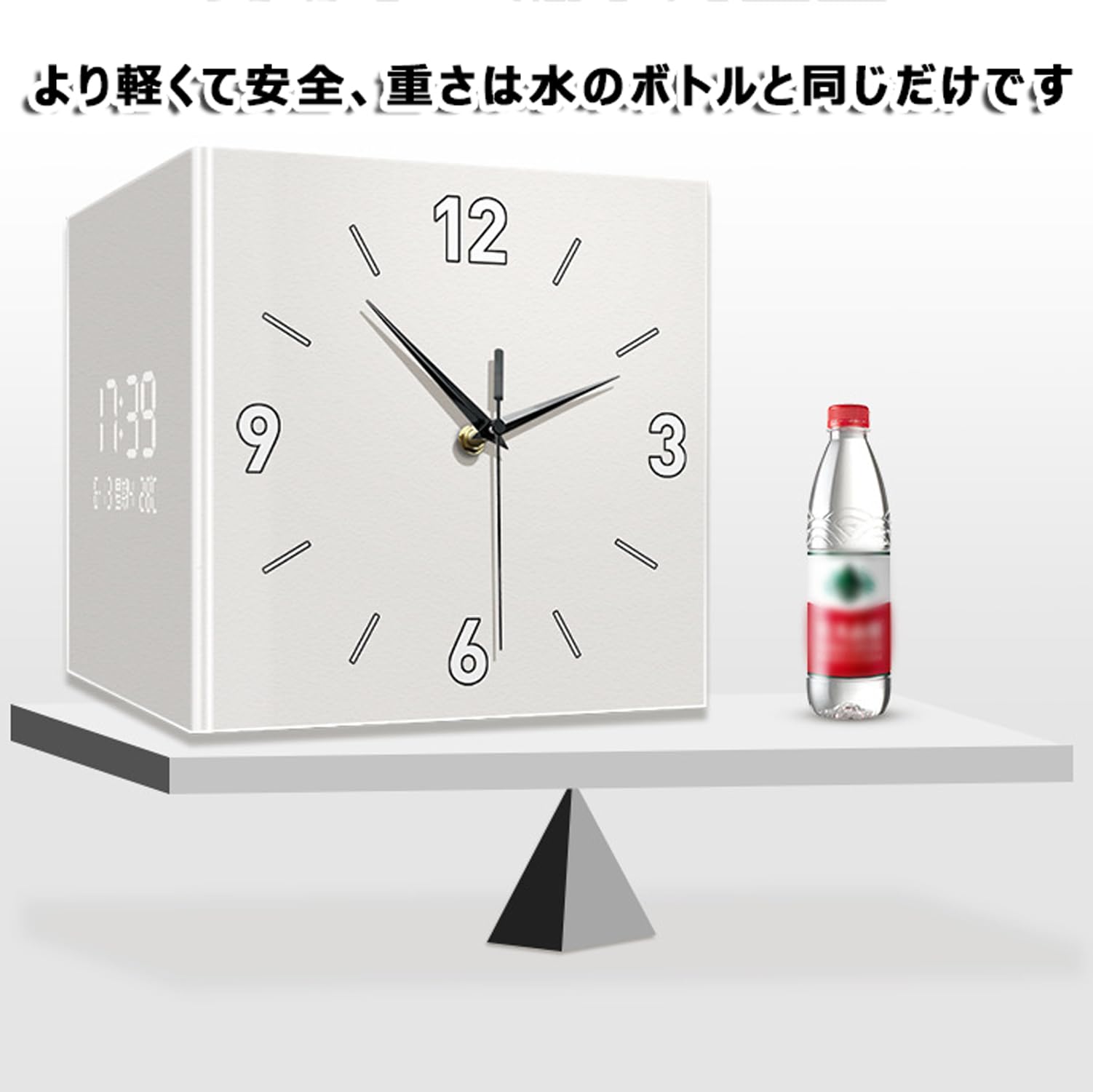 両面時計 角時計 デジタル時計 リビング 壁掛け センサースイッチグロー 明るい デジタルコーナー壁掛け時計 温度 湿度表示搭載 ホーム 西海岸スタ クリエイティブ 振り子時計 多機能 [2]