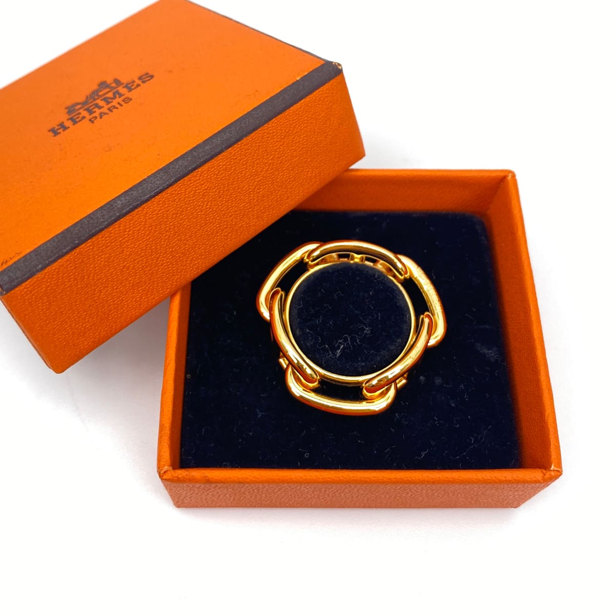 HERMES エルメス シェーヌダンクル スカーフリング ゴールド GP 管理番号：9224