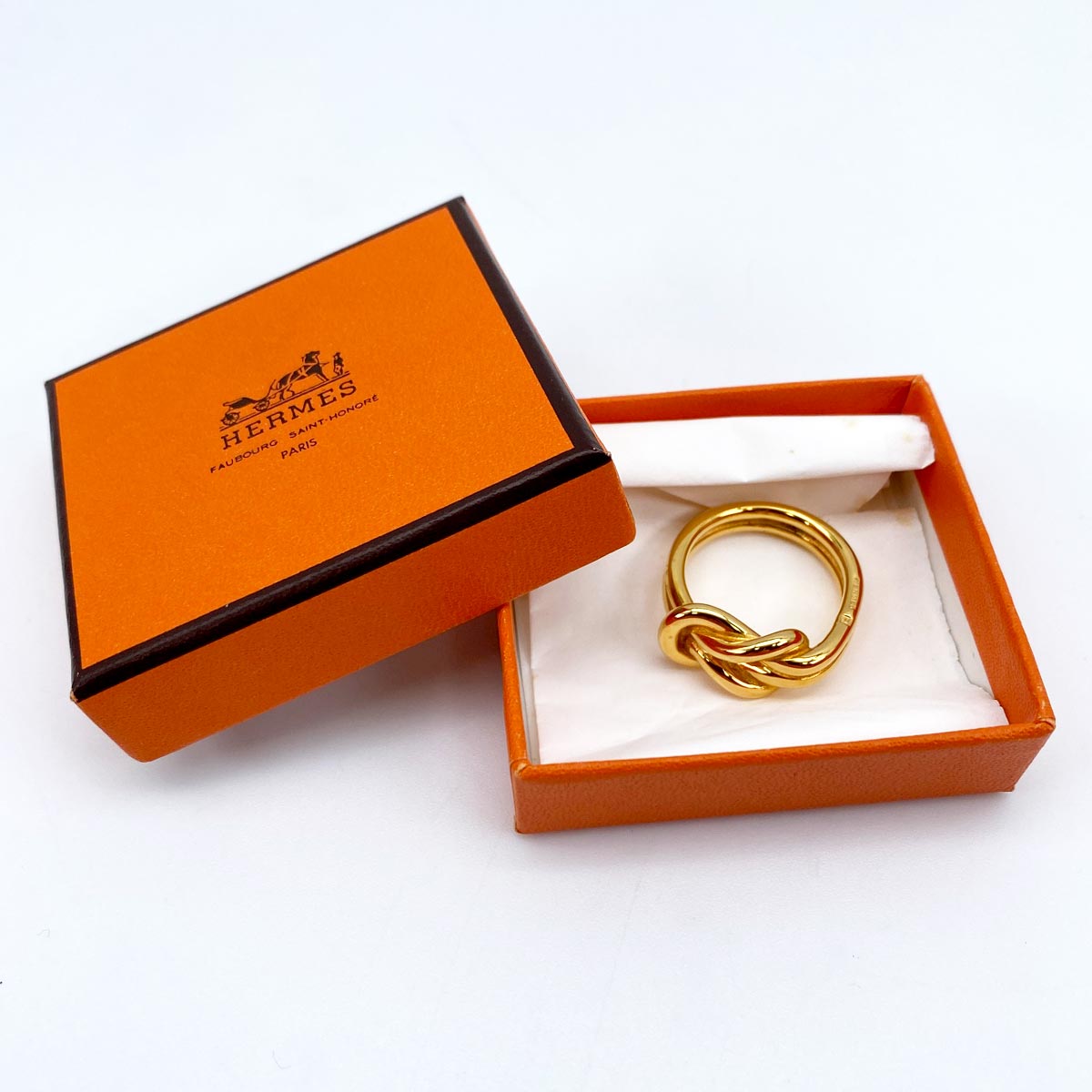 エルメス HERMES スカーフリング アタメ ゴールド 管理番号：9298