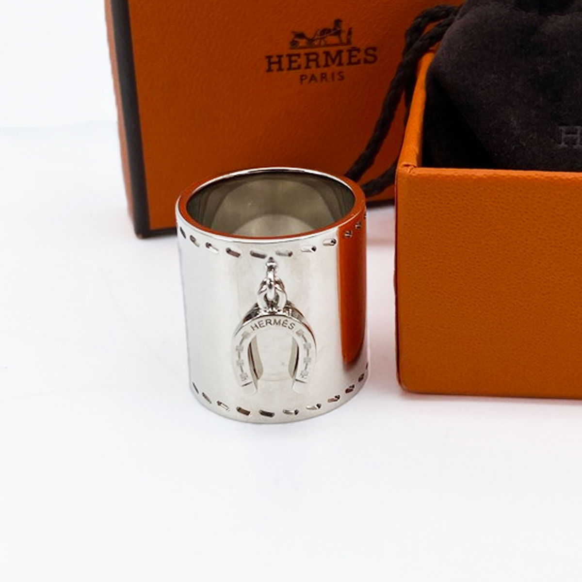 HERMES エルメス メタル ホースシュー スカーフリング シルバー 管理番号：9345