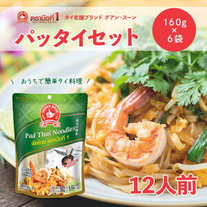 『グアン・スーン』パッタイセット 160g 6袋セット【セット買い】 送料無料 パッタイ 素 タイ料理 食材 調味料 エスニック料理 簡単調理 簡単 パッタイ麺 フォー タイ米 タイ料理