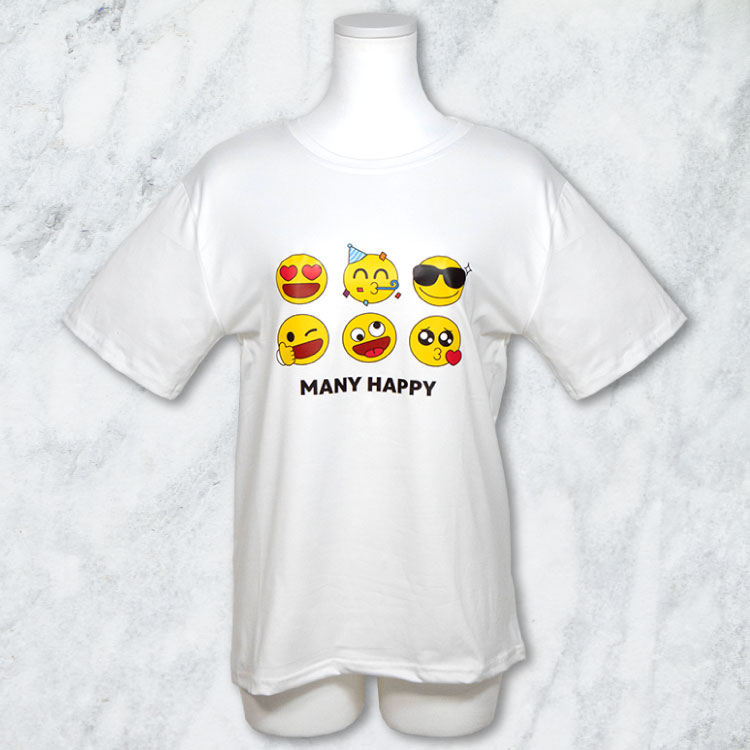 絵文字Tシャツ MANYHAPPY