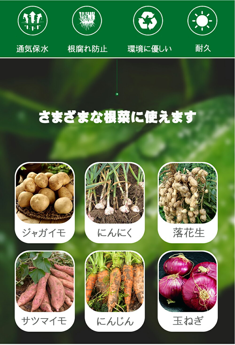 【送料無料】お得な4個セット 根菜 成長観察 フェルト 鉢　[L] プランター 栽培 いも にんじん 大根 ジャガイモ 野菜 家庭菜園 ベランダ菜園 軽い 深鉢