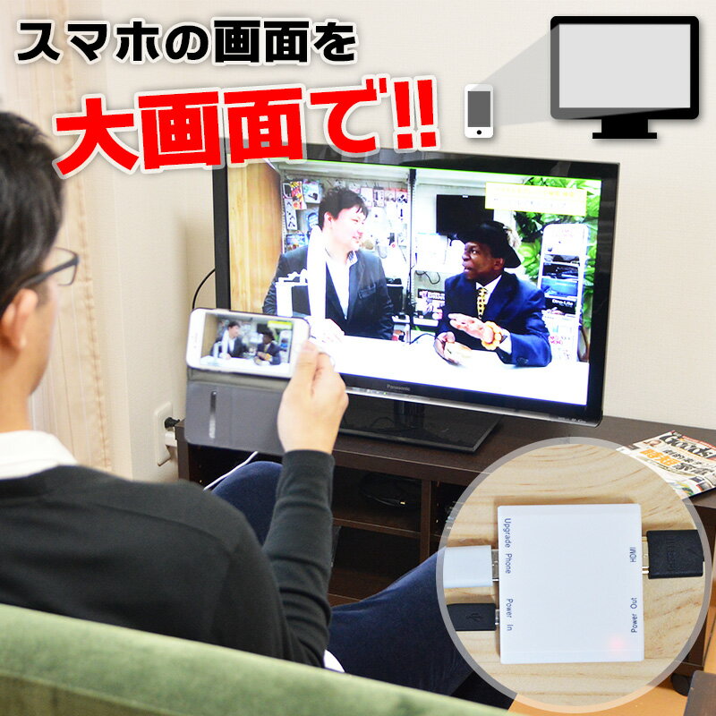 [公式]HDMIビデオ出力アダプタ for iPhone LGHTHDM3 iPhone アイフォン スマホ スマートフォン 動画 画像 TV テレビ iOS 大画面 簡単設定