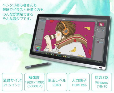 【15周年記念セール】★HDMI接続、Windows10対応！★21.5インチ液晶ペンタブレット「ミンタブ」　LDDWTB22　日本語マニュアル付き　【16時締切翌日出荷※祝前日・休業日前日を除く】