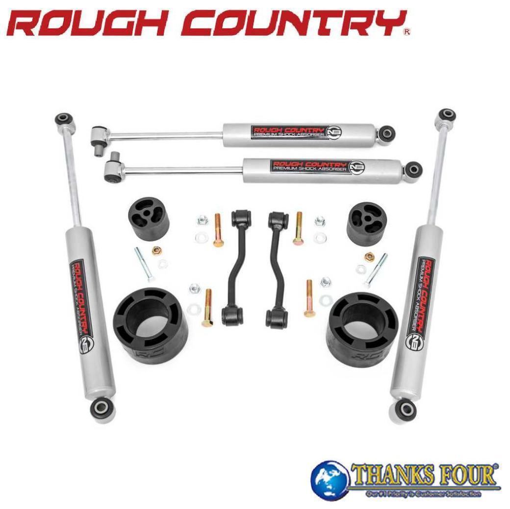 Rakuten - ROUGH COUNTRY ラフカントリー2.5インチリフトアップキットコイルスペーサー・プレミアムN3ショック付きJEEP JTグラディエーター 4WD 2020年〜2023年
