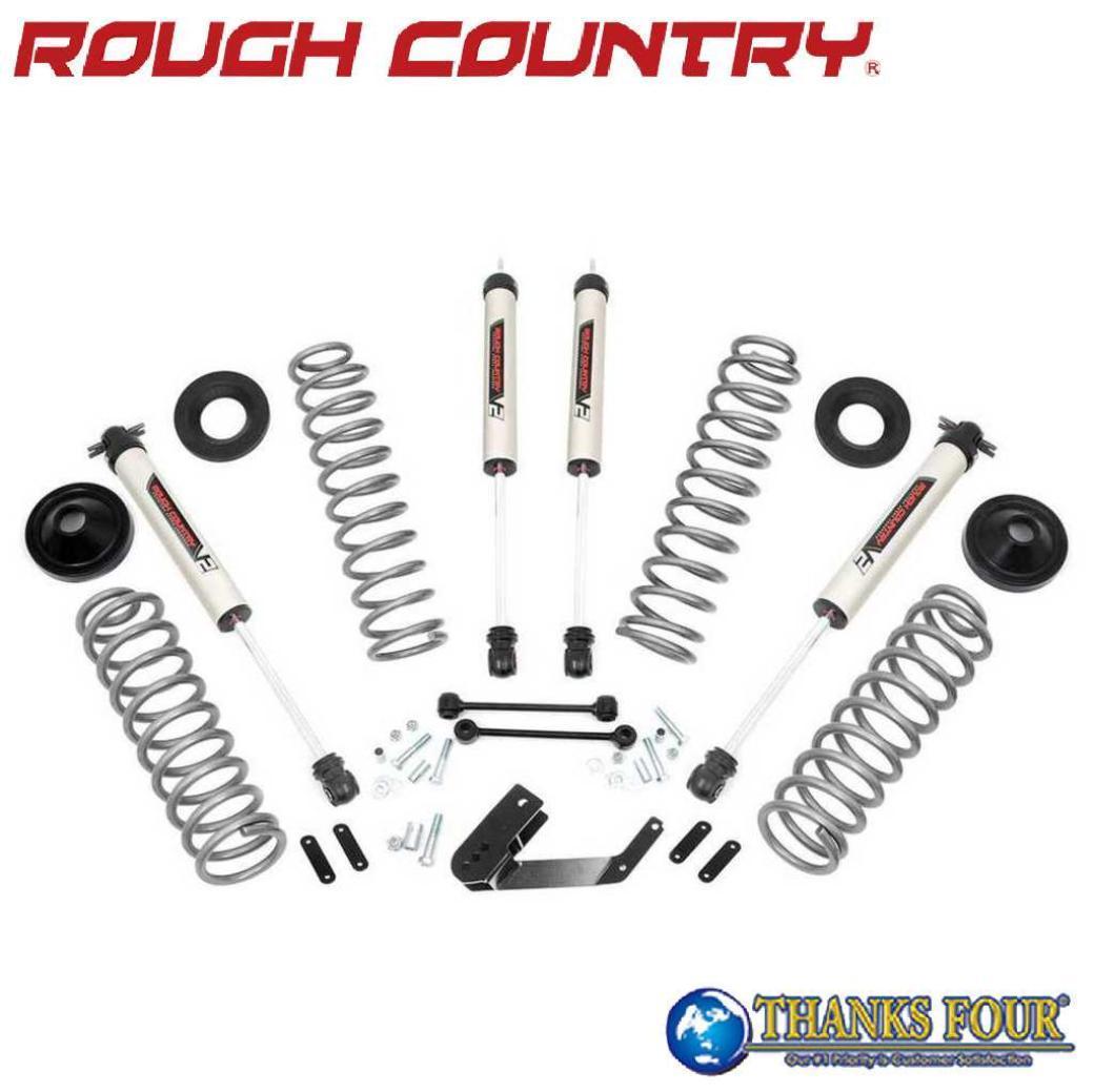 ROUGH COUNTRY ラフカントリー3.25インチリフトアップキット左ハンドル用 V2モノチューブショック付きJEEP JKラングラー 4ドア 2007年～2018年
