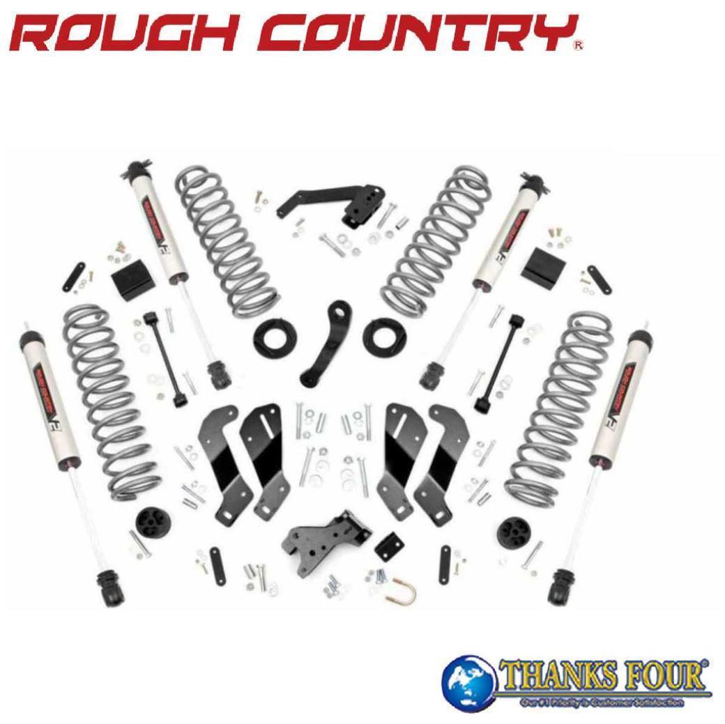 ROUGH COUNTRY ラフカントリー3.5インチリフトアップキット左ハンドル用 V2モノチューブショック付きJEEP JKラングラー 4ドア 2007年〜2018年