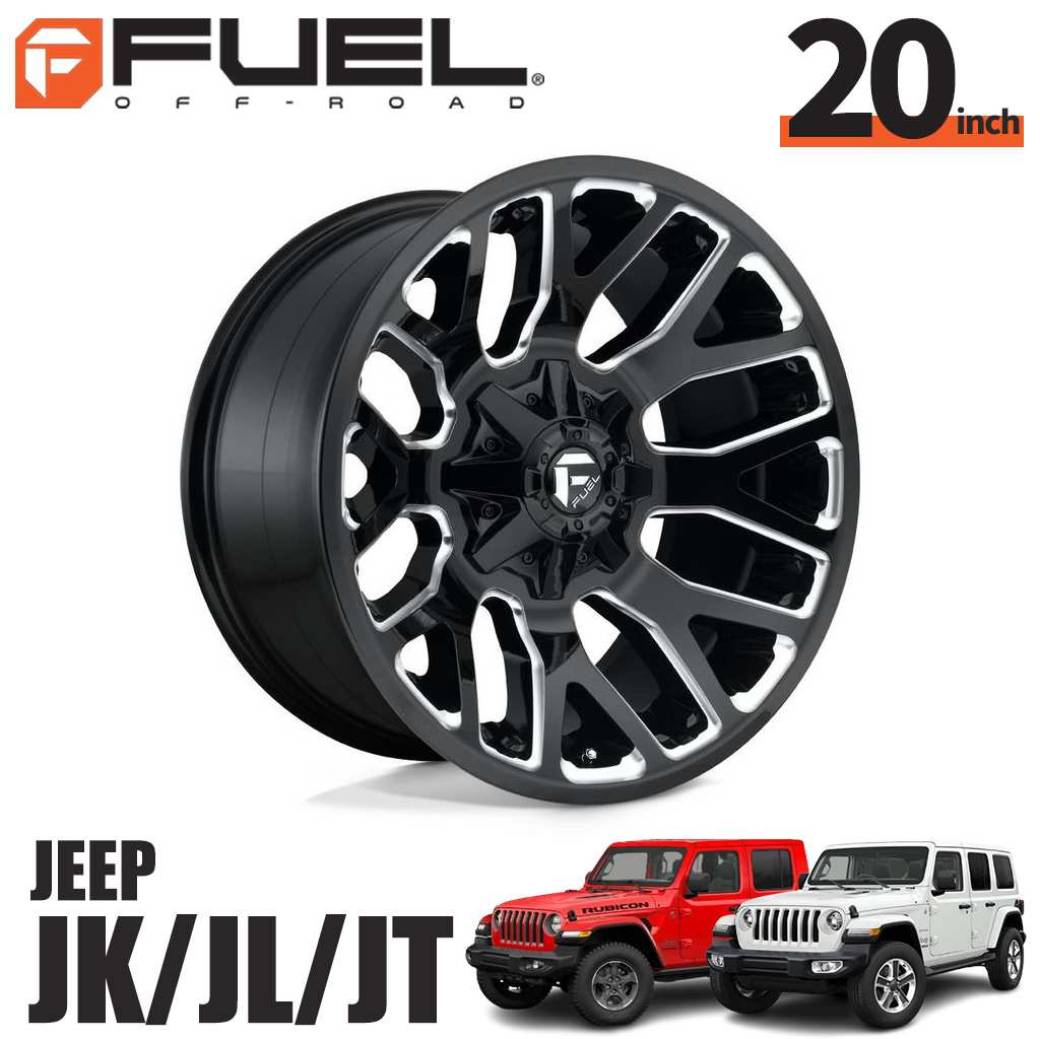 Rakuten - FUEL OFFROAD フューエルオフロード20インチアルミホイール 1本D623 WARRIOR ウォリアー グロスブラックミルド20×10J 5H 114.3 / 127 -18 CB78.1ジープ JK / JL ラングラー・JTグラディエーターオーバーフェンダー用 / D62320002647