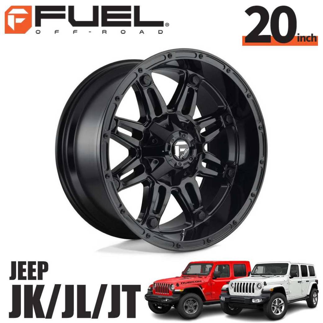 Rakuten - FUEL OFFROAD フューエルオフロード20インチアルミホイール 1本D625 HOSTAGE ホステージ グロスブラック20×10J 5H 114.3 / 127 -18 CB78.1ジープ JK / JL ラングラー・JTグラディエーターオーバーフェンダー用 / D62520002647