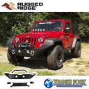 Rugged Ridge ラギッドリッジSpartan フルワイド フロントバンパーウインチマウント・オーバーライダー付きJEEP JKラングラー 2007年~2018年個人宅配送不可