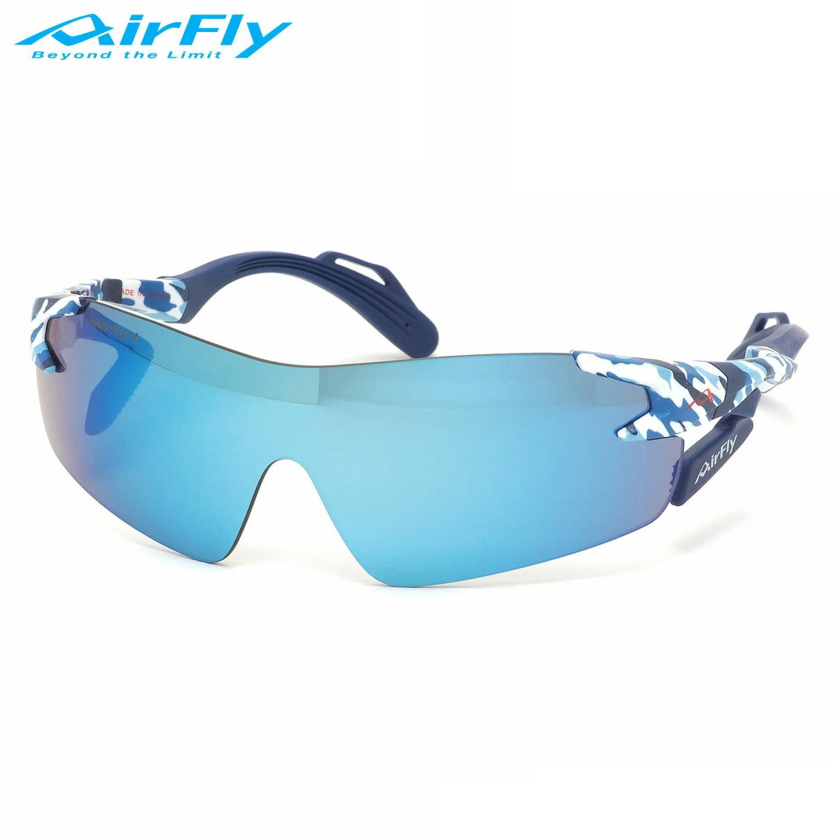 Sunglasses - エアフライ AirFly サングラス AF-301 C-4L 136サイズ ノーズパッドなし スポーツ 特許取得 ずれない 軽い アウトドア 登山 キャンプ ミラーレンズ メンズ レディース