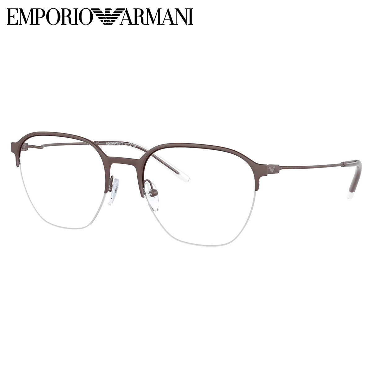 乐天商城 - エンポリオアルマーニ EA1160 3380 54 メガネ EMPORIO ARMANI マットカラー ハーフリム ナイロール メンズ レディース