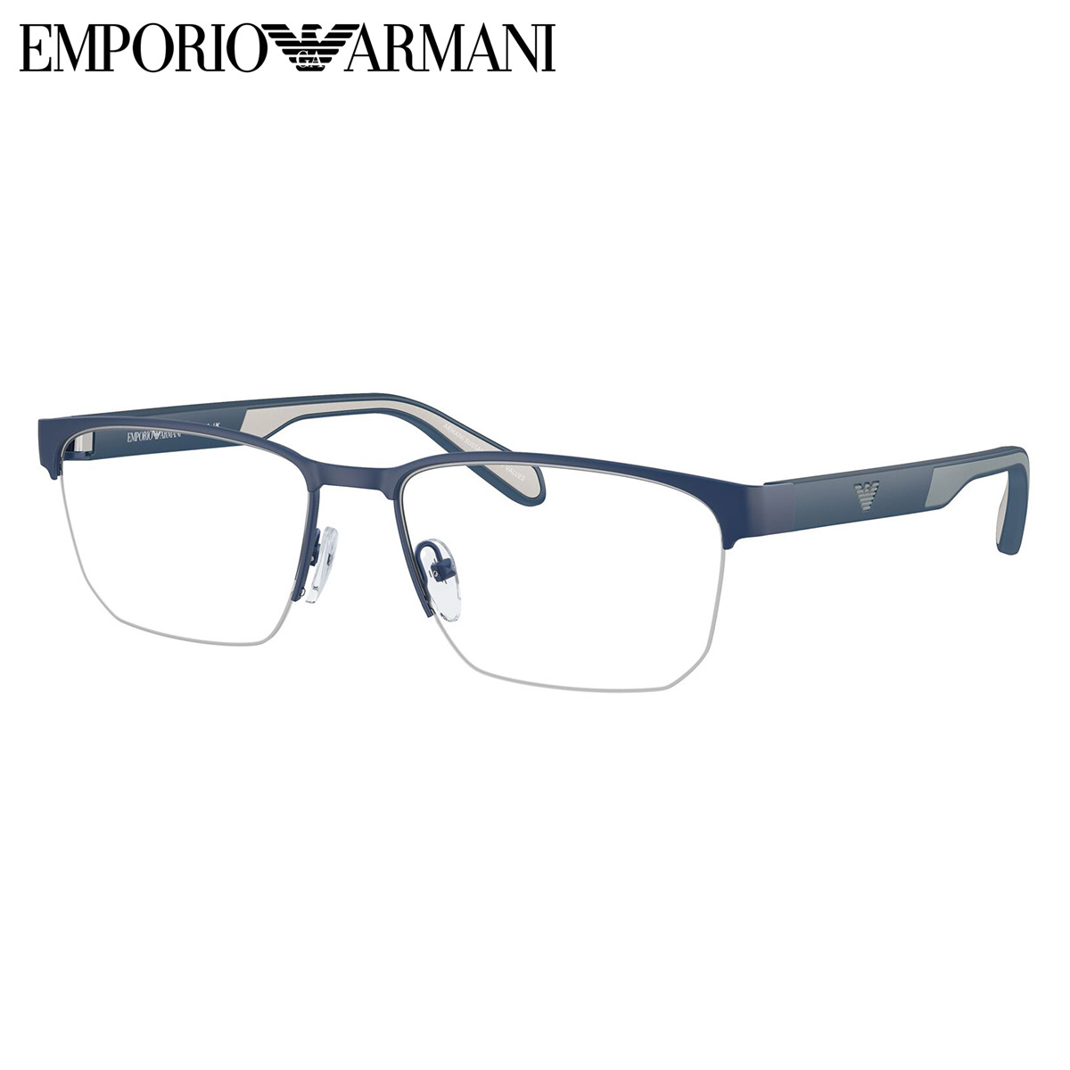 樂天商城 - エンポリオアルマーニ EA1162 3050 54 メガネ EMPORIO ARMANI マットカラー ハーフリム ナイロール メンズ レディース