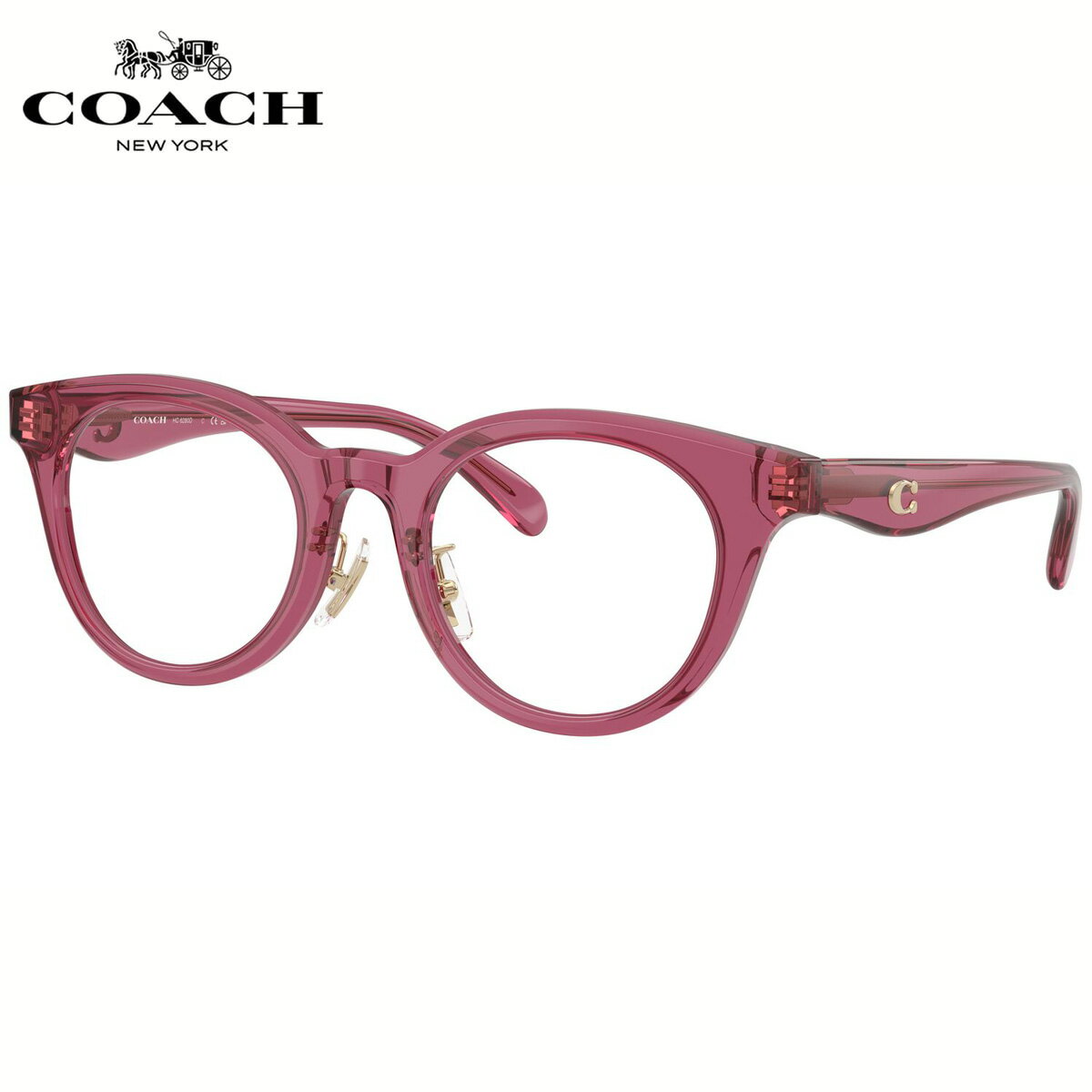 coach ピンクゴールドのメガネ COACH（コーチ） 伊達メガネ メガネ 眼鏡 「COACH/コーチ」オーバル