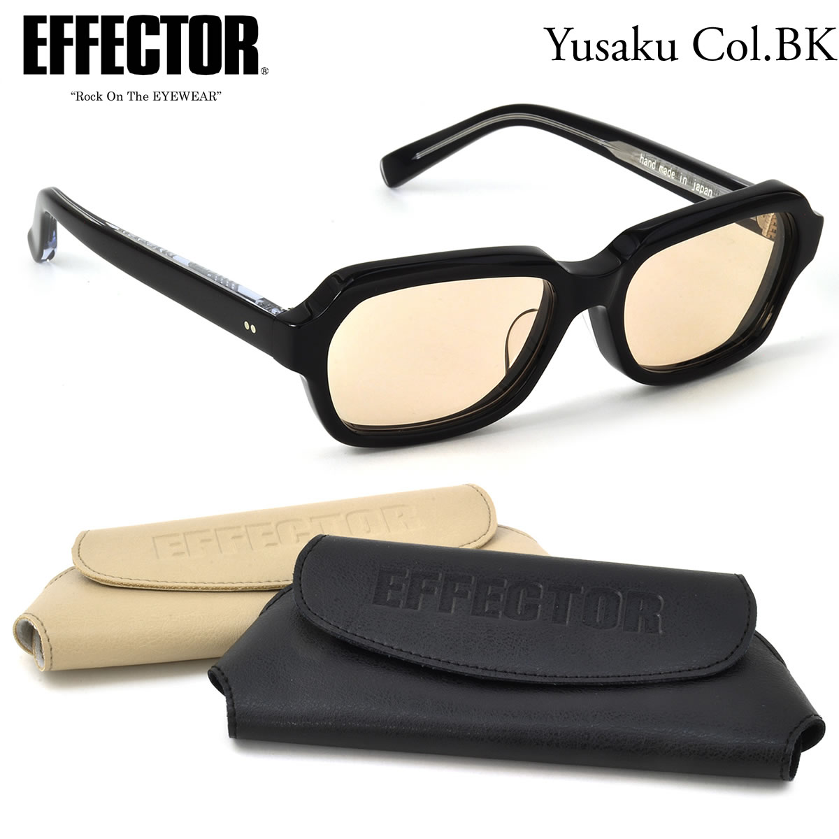 エフェクター YUSAKU BK 51サイズ サングラス EFFECTOR × 松田優作事務所 ユウサク オフィシャルコラボ ユーサク 松田優作 探偵物語 日本製 メンズ レディース