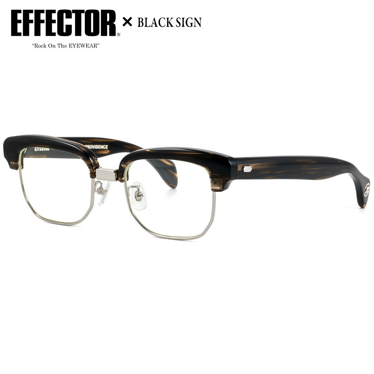 Rakuten - エフェクター PROVIDENCE CO 49 メガネ 伊達メガネレンズ付 EFFECTOR × BLACK SIGN ブラックサイン コラボモデル プロビデンス made in Japan 日本製 メンズ レディース