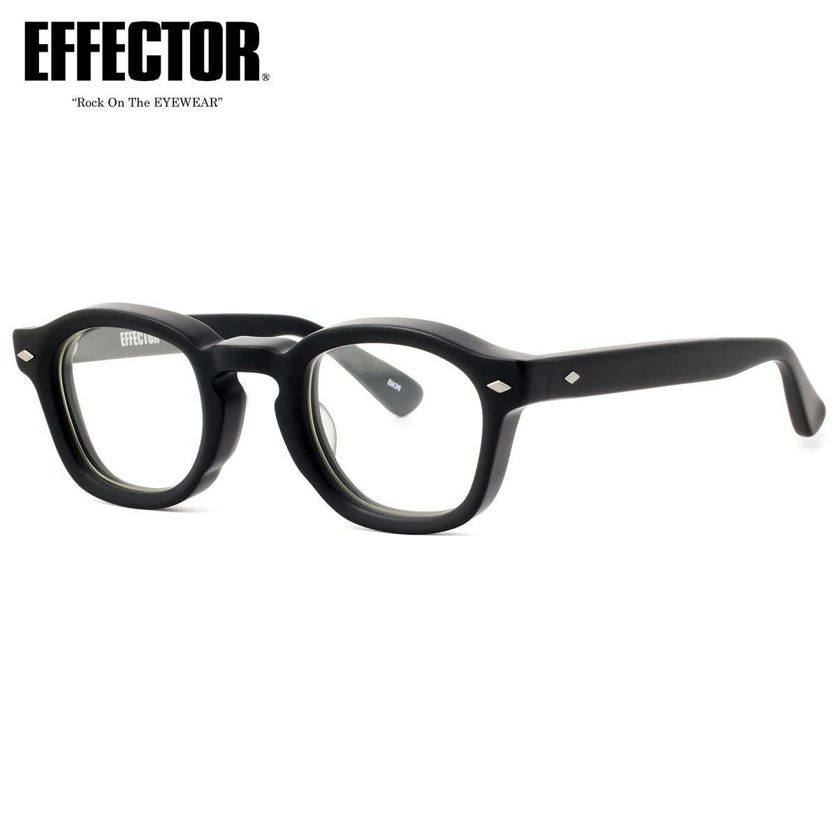Rakuten - エフェクター メガネ VOLTA BKM 43 UVカット 伊達メガネレンズ付 EFFECTOR ボルタ ヴォルタ ツヤなし マット 日本製 鯖江 国産 メンズ レディース