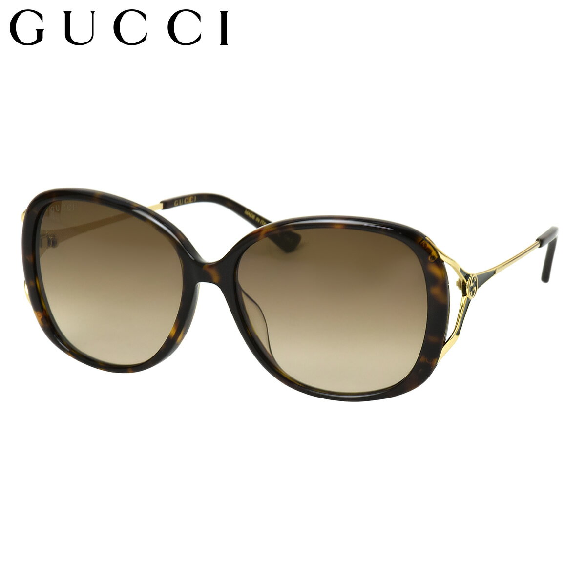 【グッチ 正規販売認定店】グッチ サングラス GG0649SK 003 58 GUCCI インターロッキングロゴ GG バタフライ風 フォーク型テンプル エナメル Made In Italy レディース