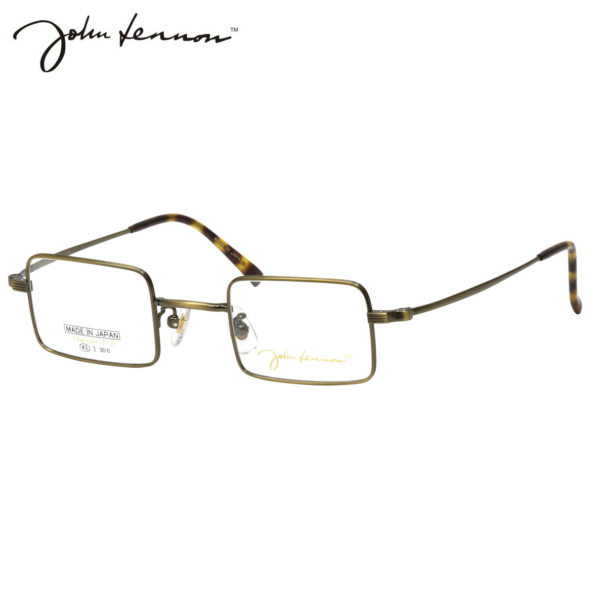 ジョンレノン JL-1116 3 43 メガネ John Lennon チタン βチタン 四角 長方形 日本製 国産 ビートルズ オノヨーコ メンズ レディース