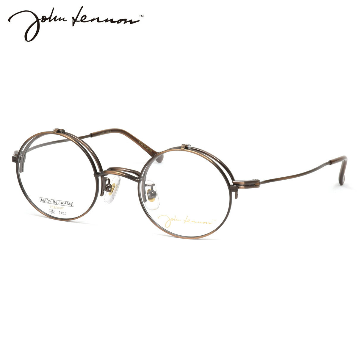 ジョンレノン JL-1113 1 45 メガネ John Lennon 跳ね上げ式 単式 複式 日本製 国産 ビートルズ オノヨーコ 丸眼鏡 メンズ レディース