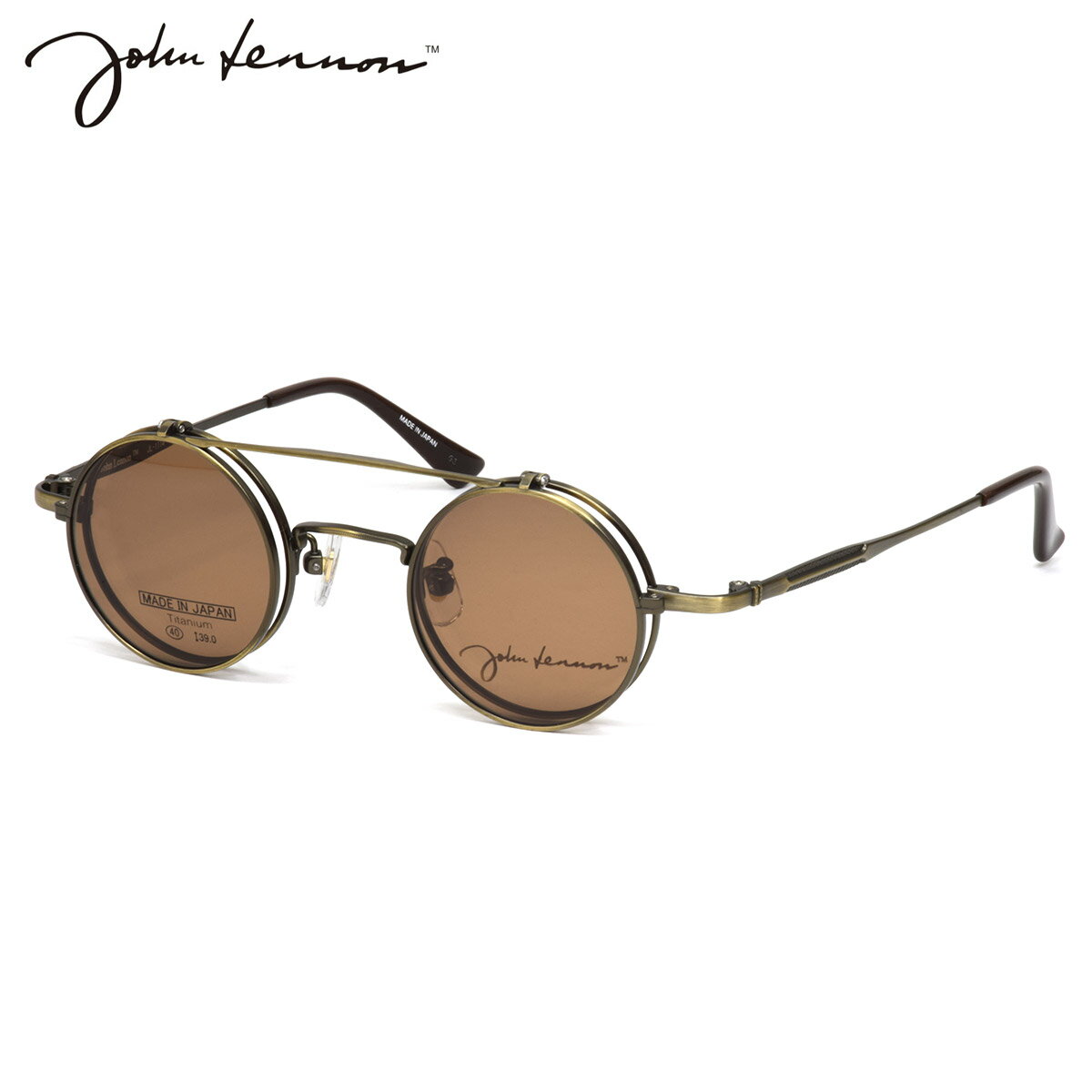 ジョンレノン JL-1114 3 40 メガネ サングラス John Lennon 跳ね上げ式 単式 複式 ダブルブリッジ 日本製 国産 ビートルズ オノヨーコ メンズ レディース