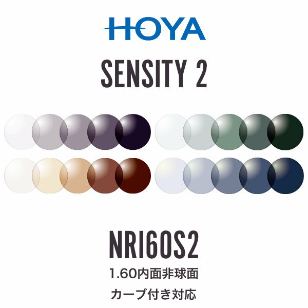 ニュールックスRFi1.60 センシティ2 1.60内非球面 調光レンズ カーブ付き対応 HOYA NULUX RFi 1.60 SENSITY2 ホヤ 度付き