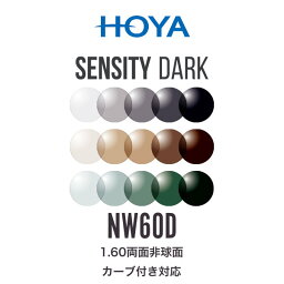 ニュールックスWF1.60 センシティダーク 1.60両面非球面 可視光調光レンズ カーブ付き対応 HOYA NULUX WF 1.60 SENSITY DARK ホヤ 度付き