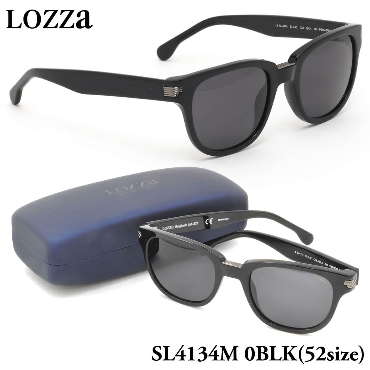 ロッツァ LOZZA サングラス SL4134M 0BLK 52サイズ PERUGIA 1 LOZZA メンズ レディース