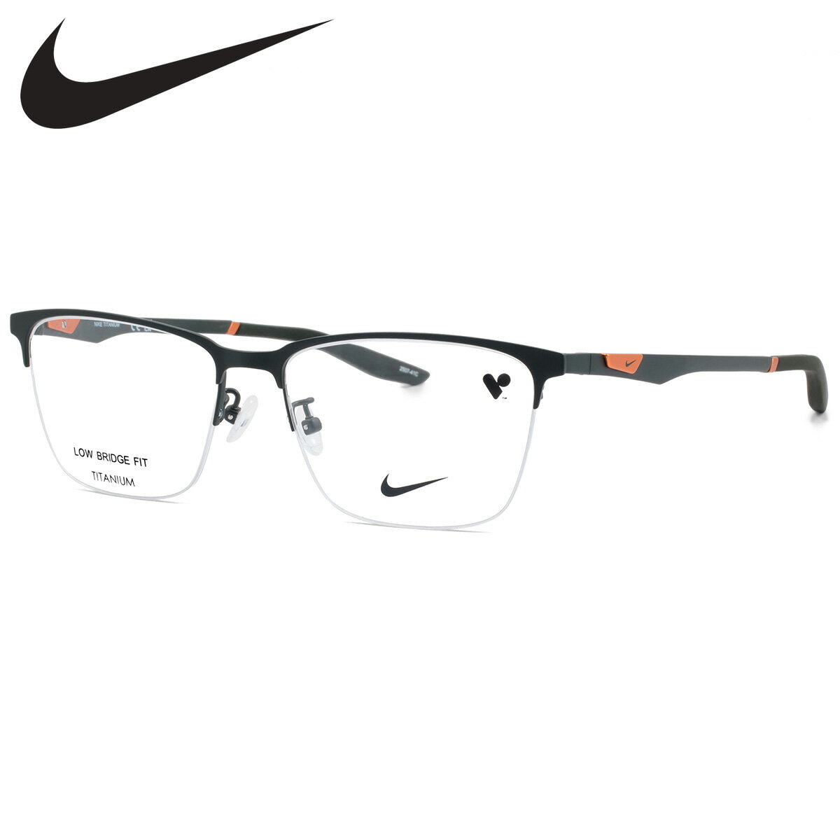 樂天商城 - ナイキ 6088LB 302 54 メガネ NIKE ハーフリム ナイロール ローブリッジフィット 軽い 軽量 メンズ レディース