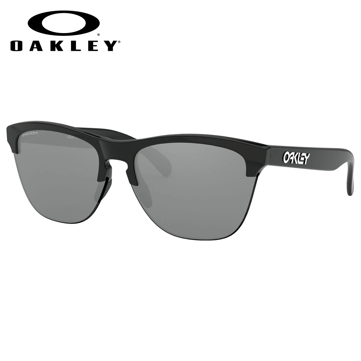 オークリー OAKLEY サングラス OO9374-10-63 FROGSKINS LITE フロッグスキンライト ナイロール ハーフリム Polished Black / Prizm Black キーホールブリッジ オークレー かっこいい メンズ レディース