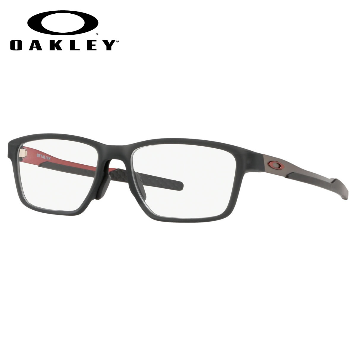 オークリー OAKLEY メガネ OX8153-05-55 METALINK メタリンク スクエア ブラック 黒 グレー レッド マット Satin Grey Smoke