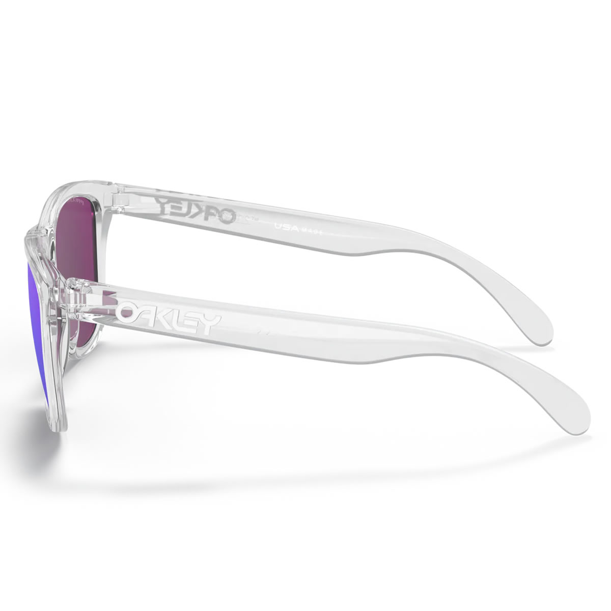 メガネ・サングラスのThat’sのオークリー OO9245-96-54 サングラス OAKLEY FROGSKINS フロッグスキン プリズム ミラーレンズ Polished Clear/Prizm Violet Low Bridge Fit アジアンフィット メンズ レディース｜アングル2