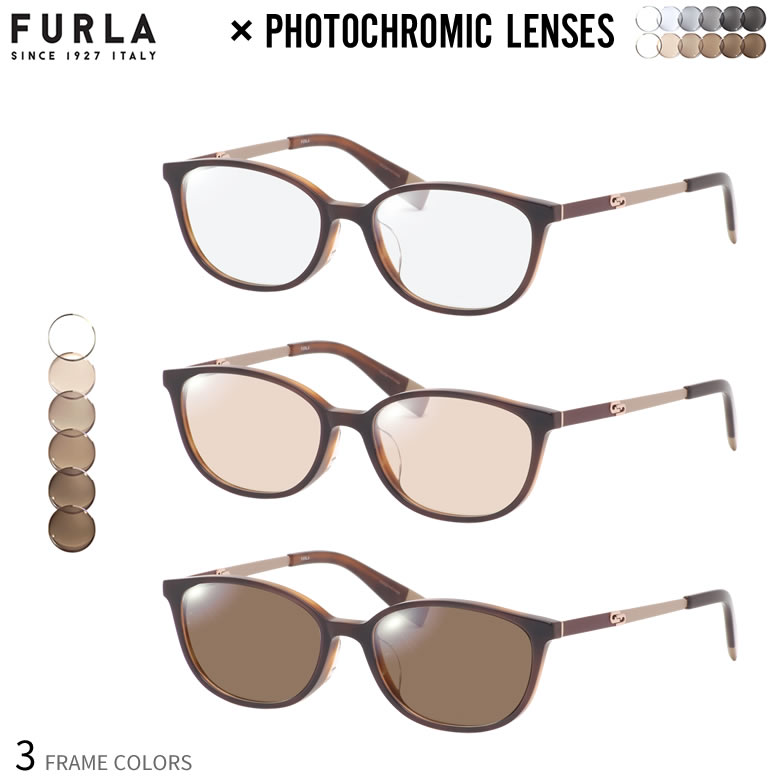 フルラ フルラ VFU527J 調光 サングラス 眼鏡 度付き 色が変わる UVカット 紫外線カット フォトクロミック FURLA あす楽対応 UV400 ダテメガネ 2WAY [OS]