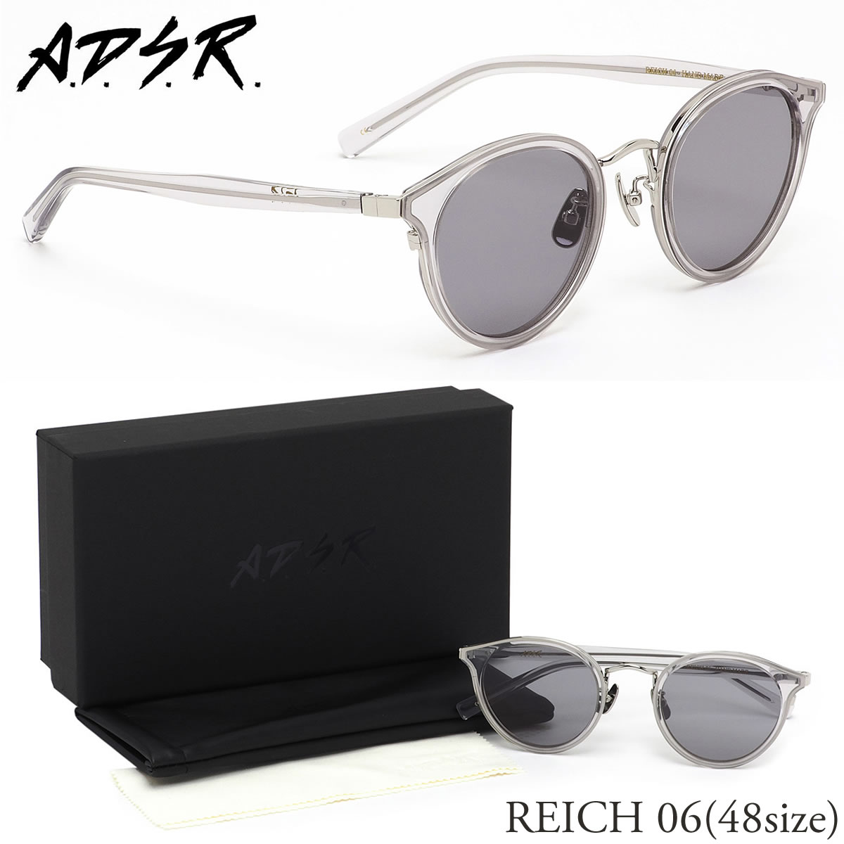 A.D.S.R. REICH 06 47サイズエーディーエスアール ADSR サングラス ライヒ ラウンド フラットレンズ コンビネーション トレンド おしゃれ メンズ レディースのサムネイル