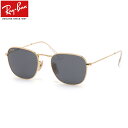 レイバン Ray-Ban サングラス RB3857 9196R5 51サイズ FRANK フランク 9196/R5 グレー ゴールドロゴ おしゃれ Made in Italy イタリー 度数付き対応 メンズ レディース