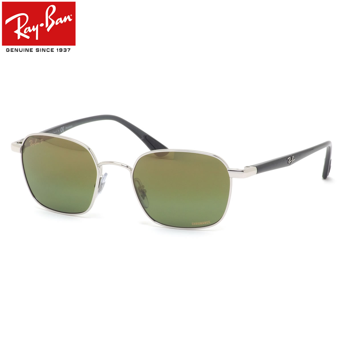 Ray-Ban サングラス RB3664CH 003/6O 50 レイバン CHROMANCE LENSES クロマンス 偏光レンズ 偏光サングラス ヘキサゴン ミラーレンズ 度数付き対応 メンズ レディース