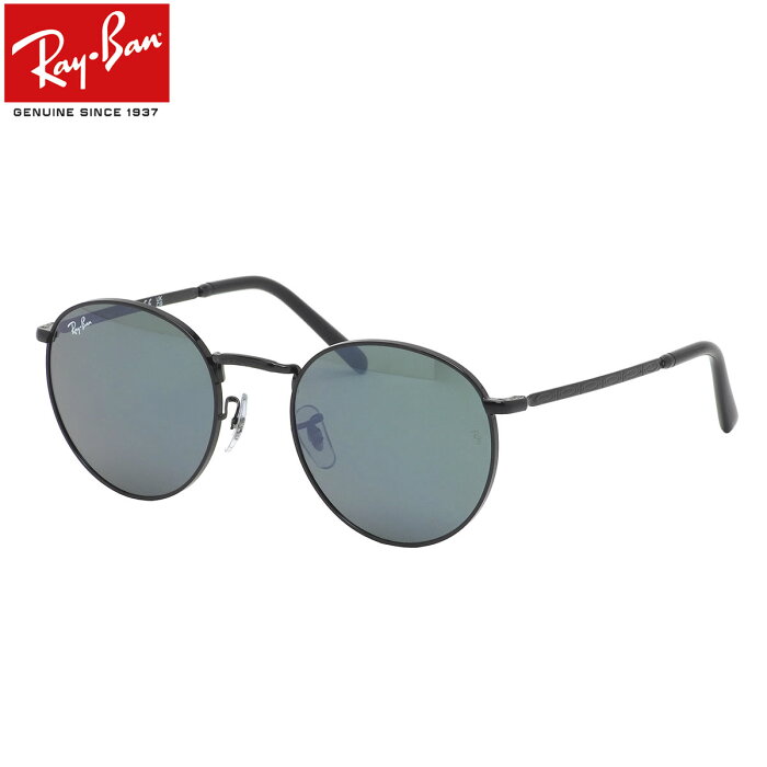 Ray-Ban RB3637 002/G1 47 サングラス レイバン NEW ROUND ラウンドメタル 黒 ミラー ガラスレンズ 度数付き対応 メンズ レディース