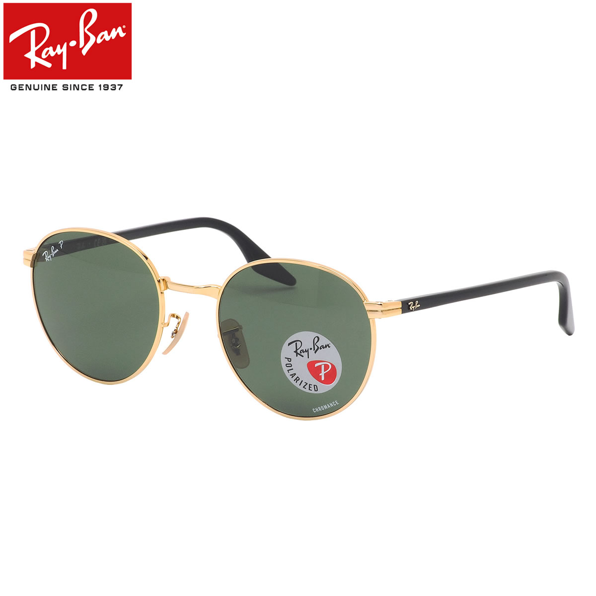 Ray-Ban RB3691 001/P1 48 サングラス レイバン 偏光レンズ クロマンス ポラライズド ラウンドメタル グリーンクラシック 度数付き対応 メンズ レディース