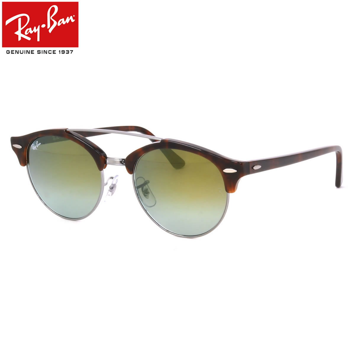 レイバン サングラス クラブラウンド ダブルブリッジ Ray-Ban RB4346 62519J 51サイズ レイバン RAYBAN CLUBROUND DOUBLE BRIDGE 6251/9J ツーブリッジ ダブルブリッジ サーモント ブロー べっ甲 べっこう 度数付き対応 メンズ レディース