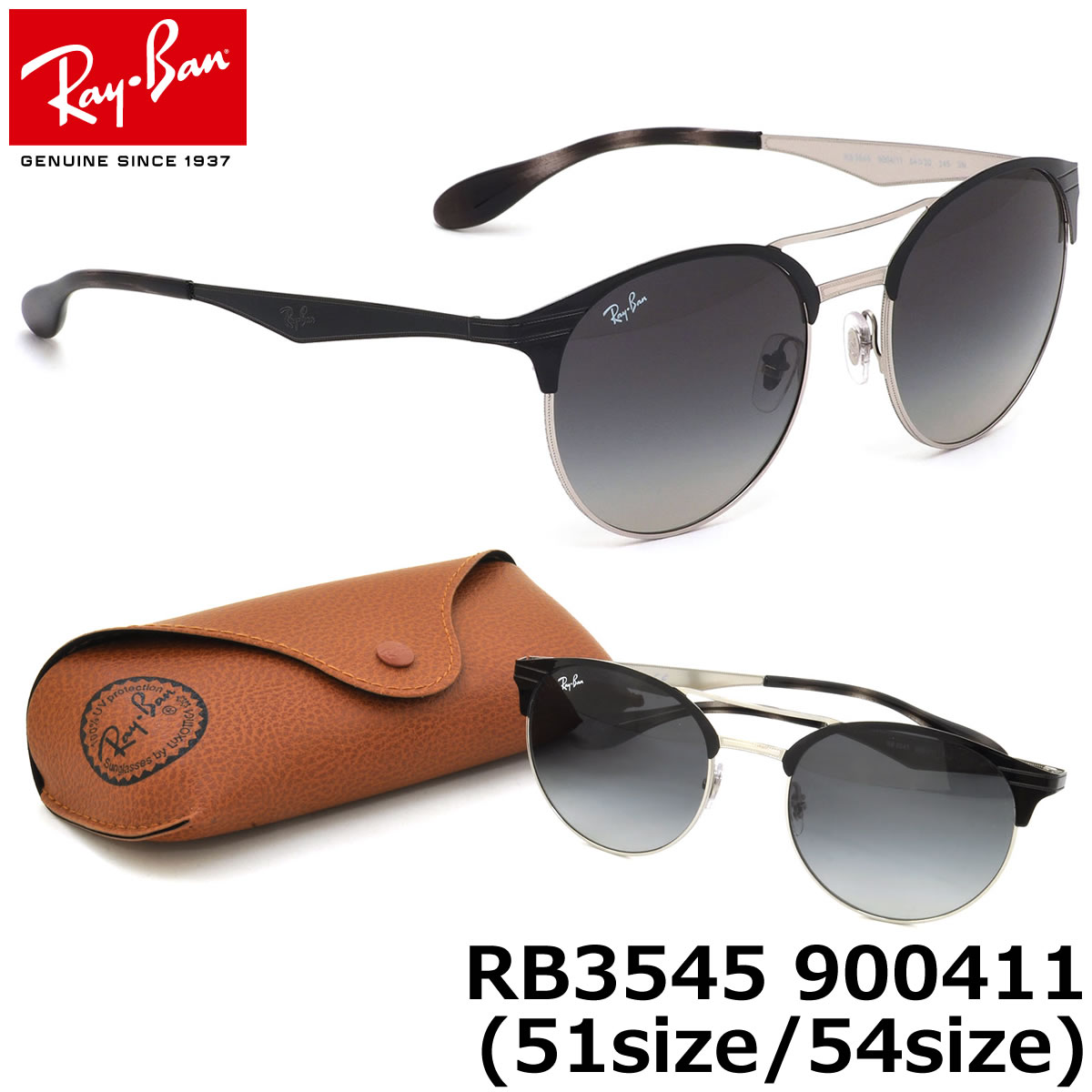 レイバン サングラス Ray-Ban RB3545 900411 51サイズ 54サイズレイバン　RAYBAN 9004/11 ツーブリッジ ダブルブリッジ ROUND ラウンド 丸メガネ メンズ レディース 【PD】