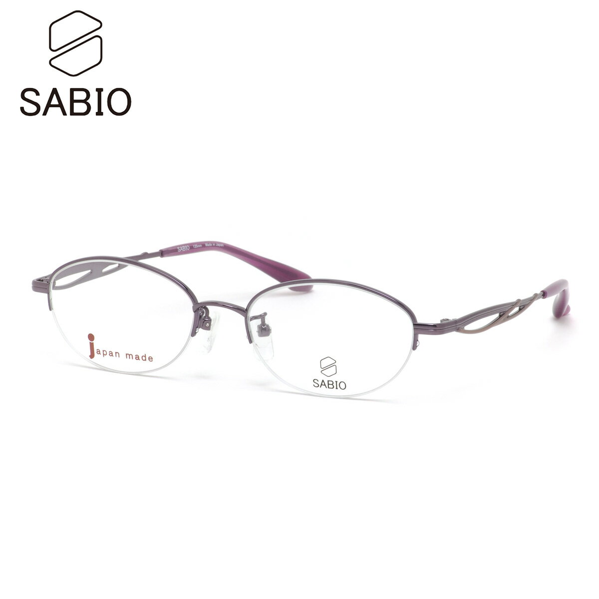サビオ SB22705 LA 50 メガネ SABIO ナイロール ハーフリム シンプル チタン 日本製 鯖江産 MADE IN JAPAN メンズ レディース