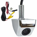 垂直 埋め込み 取付け 高画質 CCD 広角 バックカメラ リアカメラ リア用 銀/メッキ 12V 目立ちにくい ガイドライン 有/無