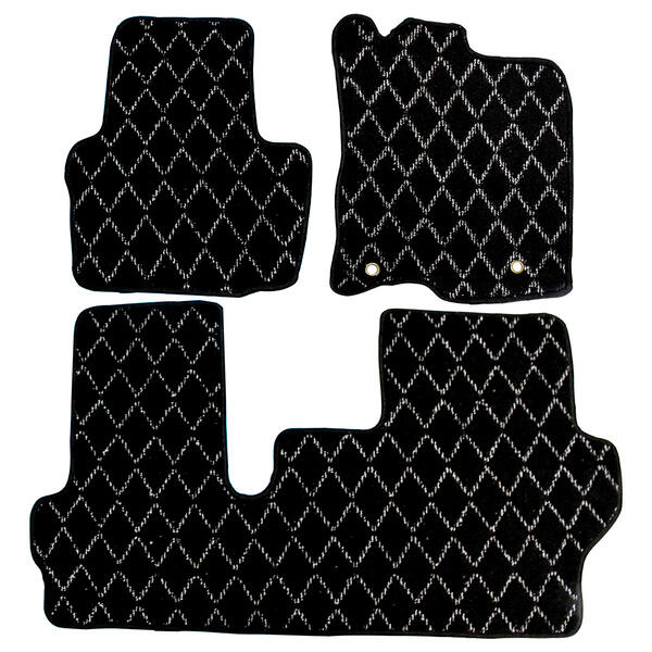 フロアマット 専用設計 ダイハツ タントカスタム LA600S/LA610S H25/10〜 2WD ダイヤ柄 運転席&後部座..