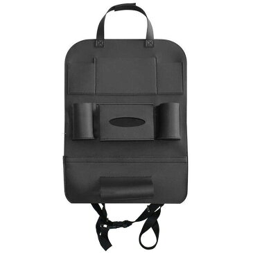 後部座席 マルチ多機能ポーチ シートバックポケット PUレザー調 ブラック/黒 リアシートポケット ドリンクホルダー タブレットホルダー マルチポケット 内装 カスタム 吊り下げ式 車 子供 用品 おむつバッグ ポーチ おもちゃ おやつ 小物 収納 整理 インテリア