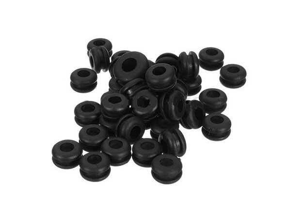 『30個セット 3mm/3φ』配線穴に ラバー 配線 グロメット 黒/ブラック ゴム ラバー カバー 蓋 ゴムワッ..